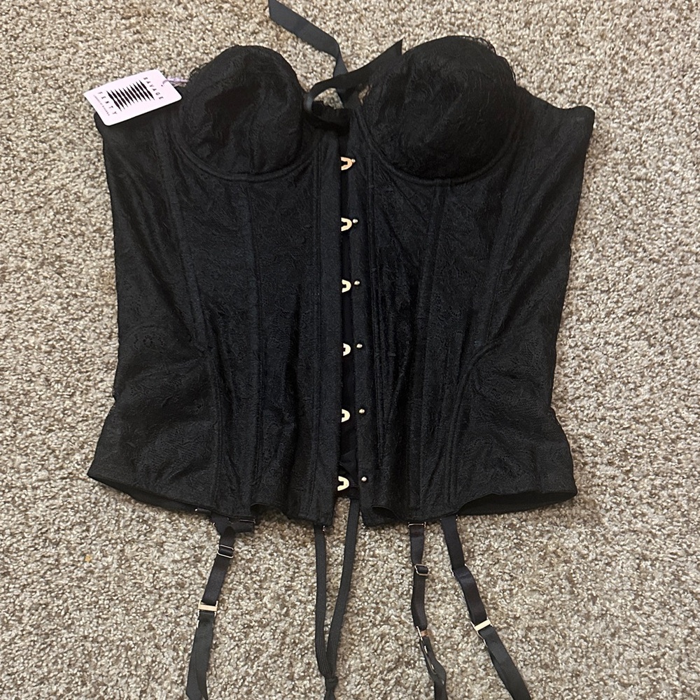 NWT Savage X Fenty Black Lace Corset Top